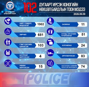 Цагдаагийн байгууллага энэ оны 09 дүгээр сарын 09-ний өдөр 15 хэргийг нөхөн илрүүллээ